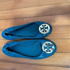 Tory Burch Blue Reva Ballet Flats 7.5